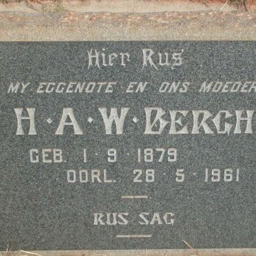 BERGH H.A.W. 1879-1961