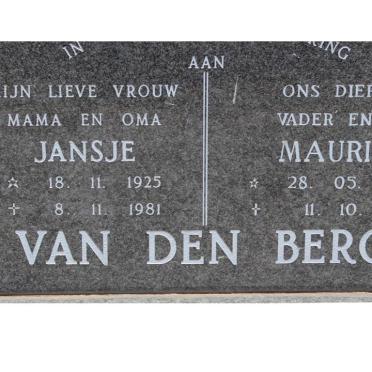 BERG Maurits, van den 1911-1992 &amp; Jansje 1925-1981