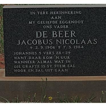 BEER Jacobus Nicolaas, de 1906-1984