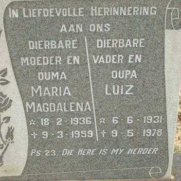 BICO Luiz 1931-1978 &amp; Maria Magdalena 1936-1959