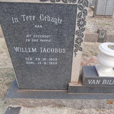 BILJON Willem Jacobus, van 1909-1958 &amp; Hester C.G. 1911-1998