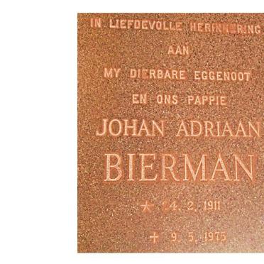 BIERMAN Johan Adriaan 1911-1975