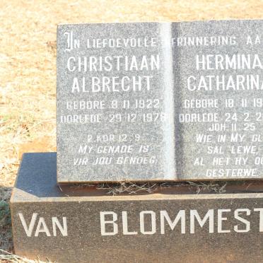 BLOMMESTEIN Christiaan Albrecht, van 1922-197? &amp; Hermina Catharina 1925-2003