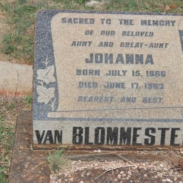 BLOMMESTEIN Johanna, van 1866-1963