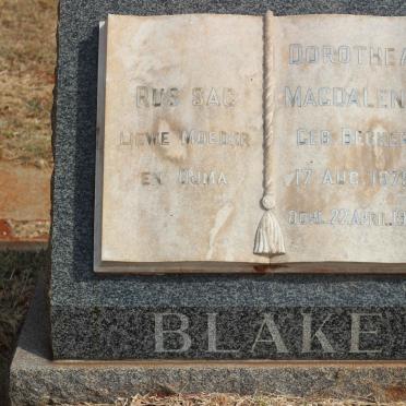 BLAKE Dorothea Magdalena nee BECKER 1879-1958