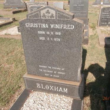 BLOXHAM Christina Winifred 1918-1979