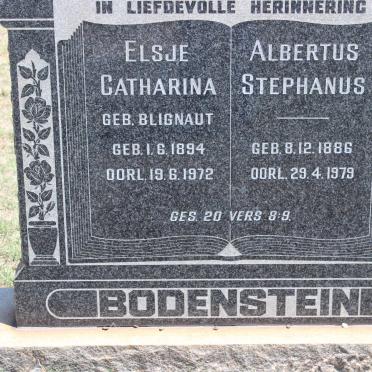 BODENSTEIN Albertus Stephanus 1886-1979 &amp; Elsje Catharina BLIGNAUT 1894-1972