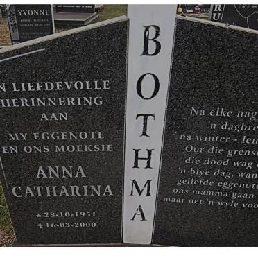 BOTHMA Anna Catharina 1951-2000