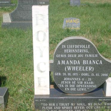 BOYCE Amanda Bianca nee WHEELER 1971-2006