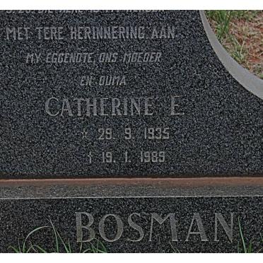 BOSMAN Catherine E. 1935-1989