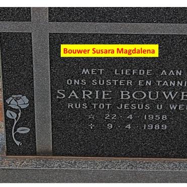 BOUWER Susara Magdalena 1958-1989