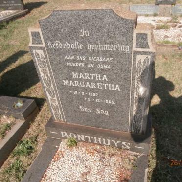 BONTHUYS Martha Margaretha 1892-1965