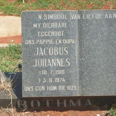 BOTHMA Jacobus Johannes 1910-1974
