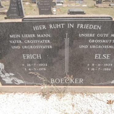 BOECKER Erich 1902-1978 &amp; Else 1903-1986