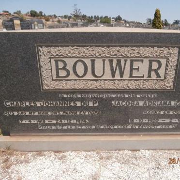 BOUWER Charles Johannes Du P. 1918-1974 &amp; Jacoba Adriana VORSTER 1920-1986