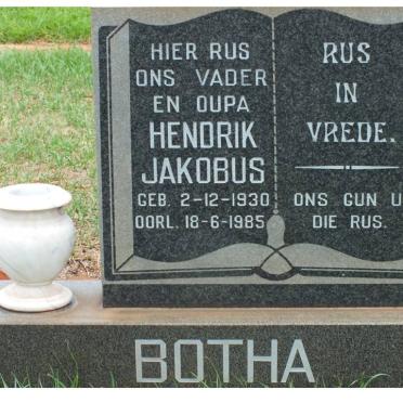 BOTHA Hendrik Jakobus 1930-1985