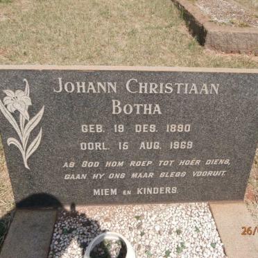 BOTHA Johannes Christiaan 1896-1978