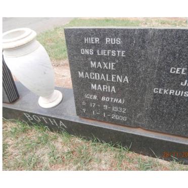 BOTHA Alida Jacoba nee SMITH 1892-1983 :: BOTHA Magdalena Maria nee BOTHA 1932-2000