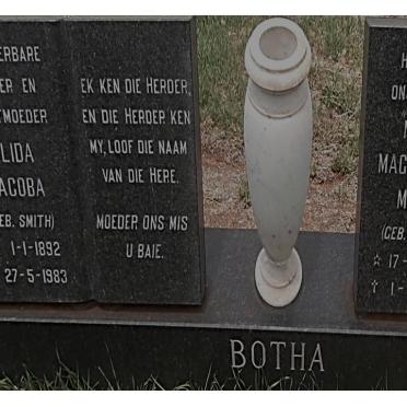 BOTHA Alida Jacoba nee SMITH 1892-1983 :: BOTHA Magdalena Maria nee BOTHA 1932-2000