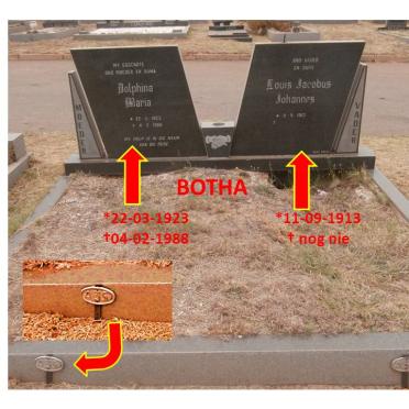 BOTHA Louis Jacobus Johannes 1913- &amp; Dolphina Maria 1923-1988