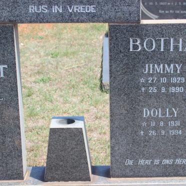 BOTHA Jimmy 1929-1990 &amp; Dolly 1931-1994