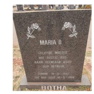 BOTHA Maria D. 1942-1988