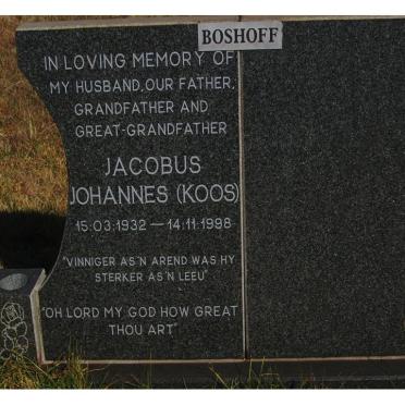 BOSHOFF Jacobus Johannes 1932-1998