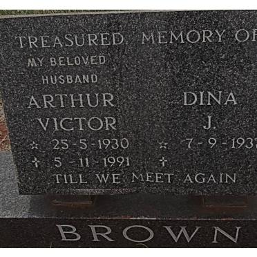BROWN Arthur Victor 1930-1991 &amp; Dina J. 1937-