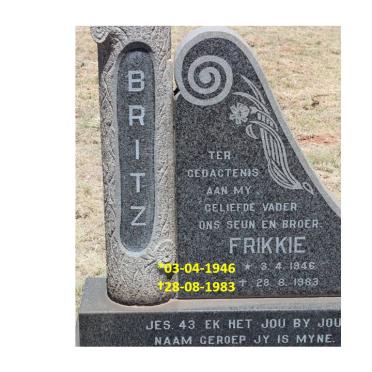 BRITZ Frikkie 1946-1983