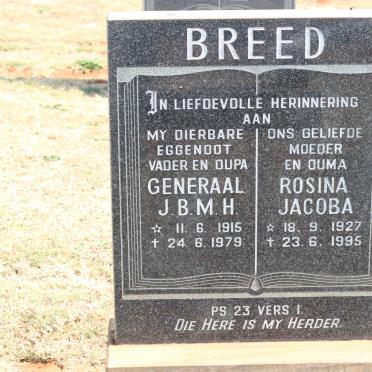 BREED J.B.M.H. 1915-1979 &amp; Rosina Jacoba 1927-1995