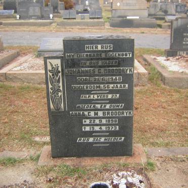 BROODRYK Johannes C. -1948 &amp; Anna C.M. 1898-1973