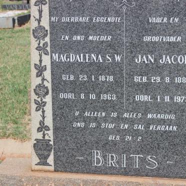 BRITS Jan Jacob 1889-1973 &amp; Magdalena S.W. 1878-1963