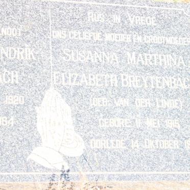 BREYTENBACH Johannes Hendrik 1920-1984 &amp; Susanna Marthina Elizabeth VAN DER LINDE 1915-1964
