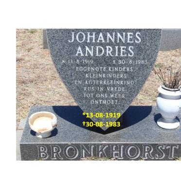 BRONKHORST Johannes Andries 1919-1983