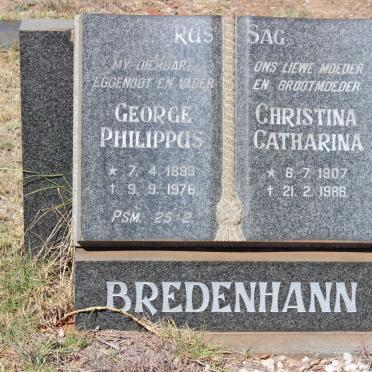 BRIEDENHANN George Philippus 1899-1976 &amp; Christina Catharina 1907-1986