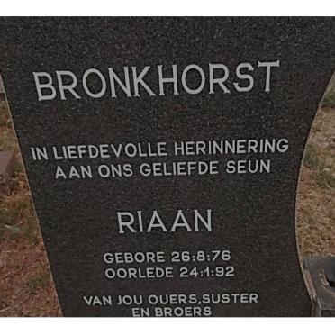 BRONKHORST Riaan 1976-1992