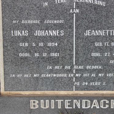 BUITENDACH Lukas Johannes 1894-1961 &amp; Jeannette Maria 1900-1972