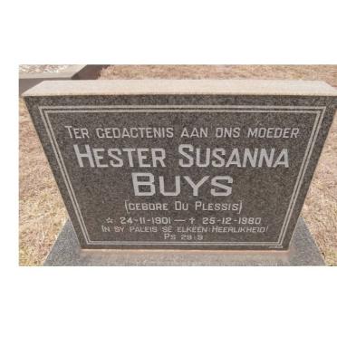 BUYS Hester Susanna nee DU PLESSIS 1901-1980