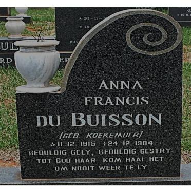 BUISSON Anna Francis, du nee KOEKEMOER 1915-1984