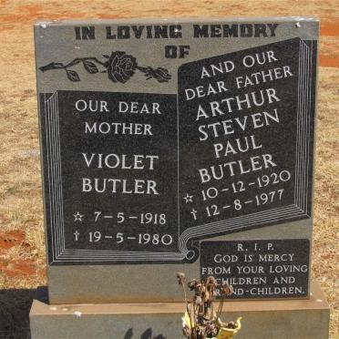 BUTLER Arthur Steven Paul 1920-1977 &amp; Violet 1918-1980