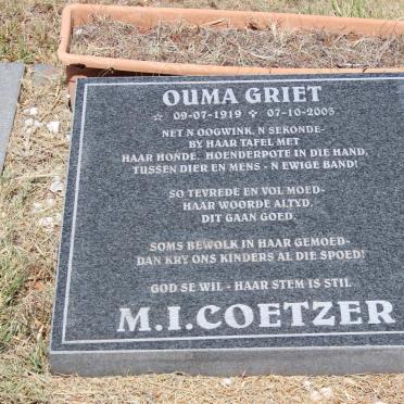 COETZER M.I. 1919-2003