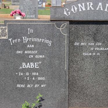 CONRADIE Freddie 1913-1962 &amp; Babe 1914-1990