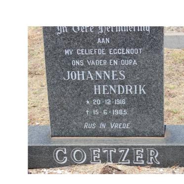 COETZER Johannes Hendrik 1916-1985