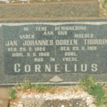 CORNELIUS Jan Johannes 1925-1966 &amp; Doreen THURBIN 1910-