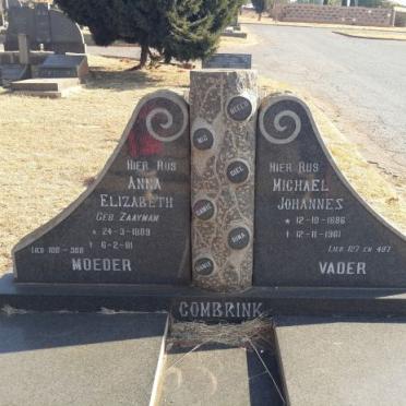COMBRINK Michael Johannes 1886-1961 &amp; Anna Elizabeth ZAAYMAN 1889-1981