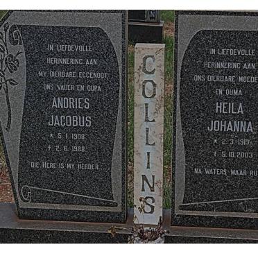 COLLINS Andries Jacobus 1908-1988 &amp; Heila Johanna 1917-2003