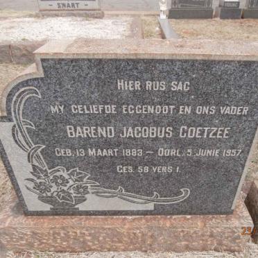 COETZEE Barend Jacobus 1883-1957