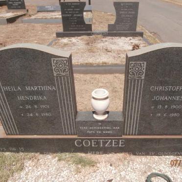 COETZEE Christoffel Johannes 1900-1980 &amp; Heila Marthina Hendrika 1901-1980