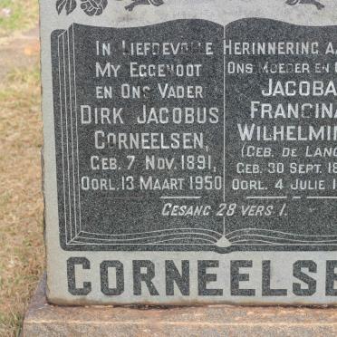 CORNEELSEN Dirk Jacobus 1891-1950 &amp; Jacoba Francina Wilhelmina DE LANGE 1883-1968