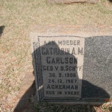 CARLSON Catharin A.M. nee V.D. SCHYF 1886-1967